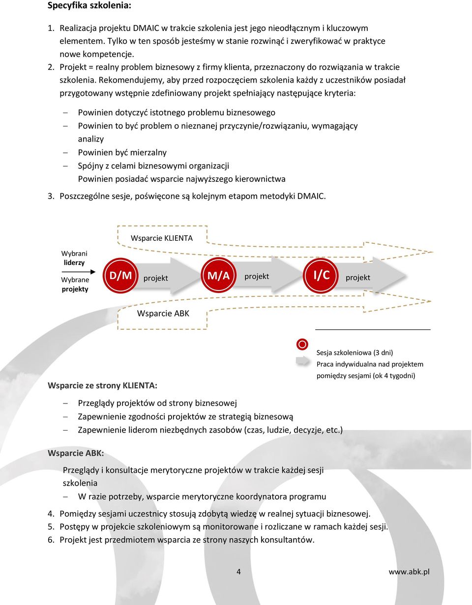 Rekomendujemy, aby przed rozpoczęciem szkolenia każdy z uczestników posiadał przygotowany wstępnie zdefiniowany projekt spełniający następujące kryteria: Powinien dotyczyć istotnego problemu