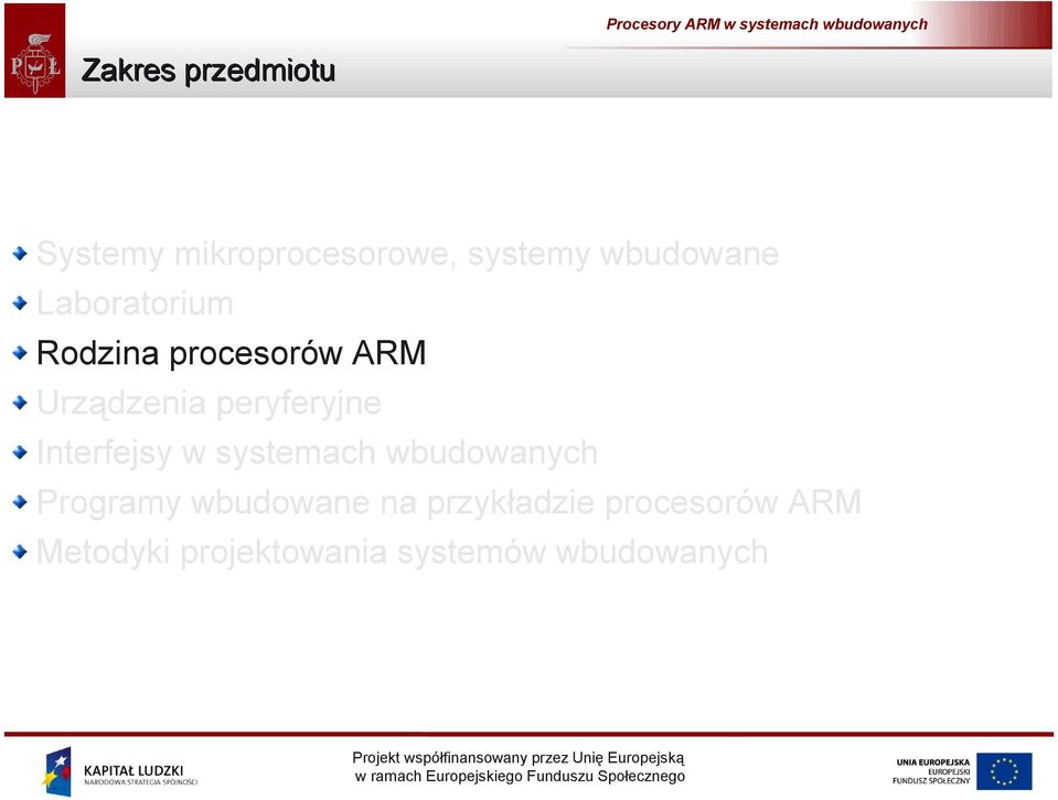 Interfejsy w systemach wbudowanych Programy wbudowane na