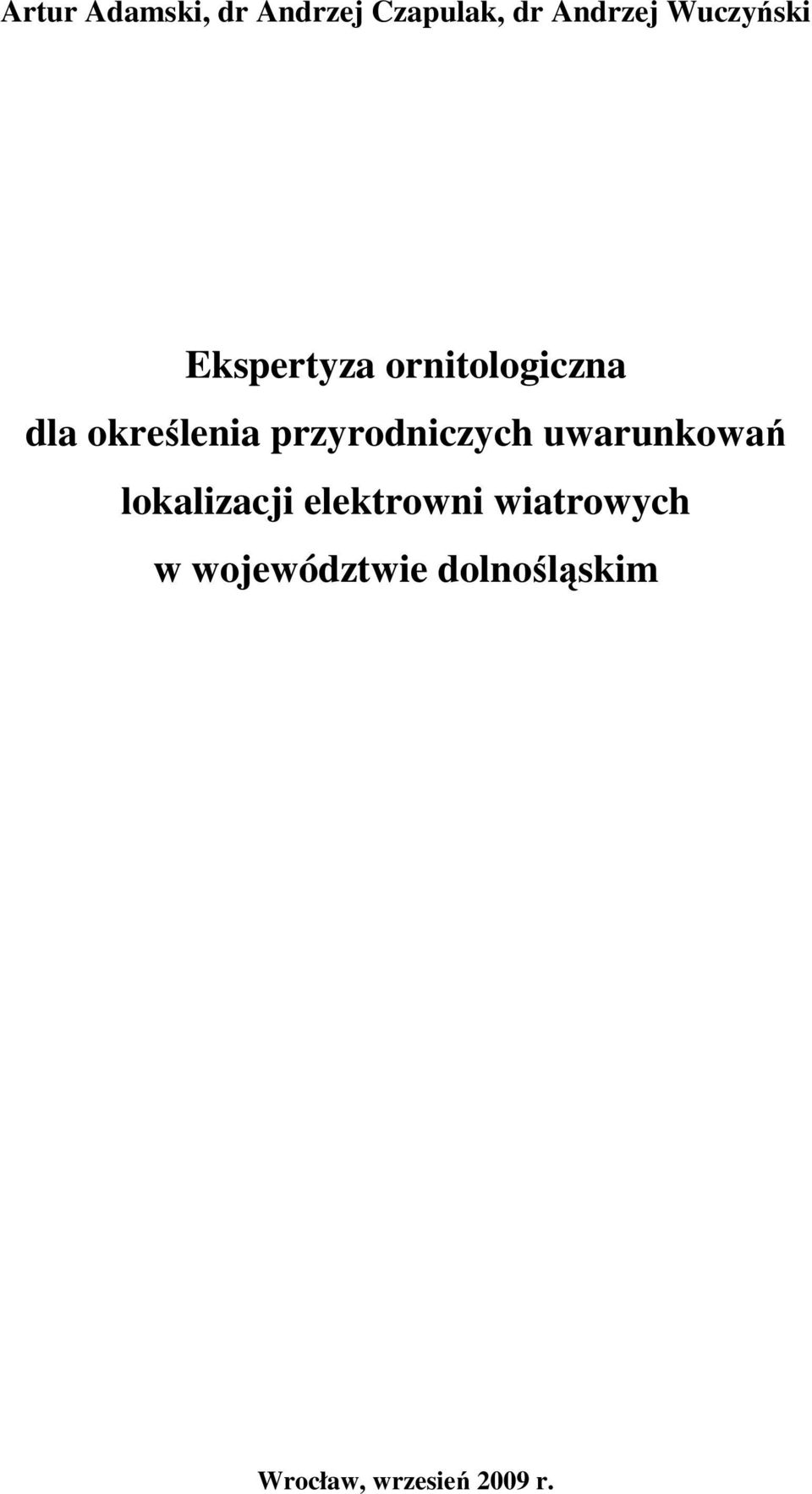 przyrodniczych uwarunkowań lokalizacji elektrowni