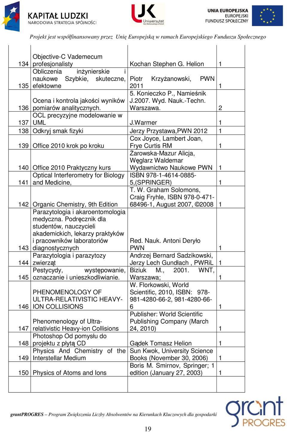 Warmer 38 Odkryj smak fizyki Jerzy Przystawa,PWN 202 Cox Joyce, Lambert Joan, 39 Office 200 krok po kroku Frye Curtis RM 40 Office 200 Praktyczny kurs Optical Interferometry for Biology 4 and