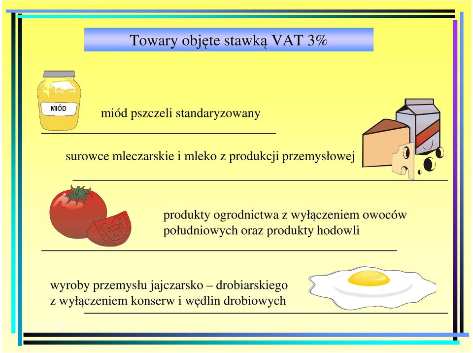 wyłączeniem owoców południowych oraz produkty hodowli wyroby