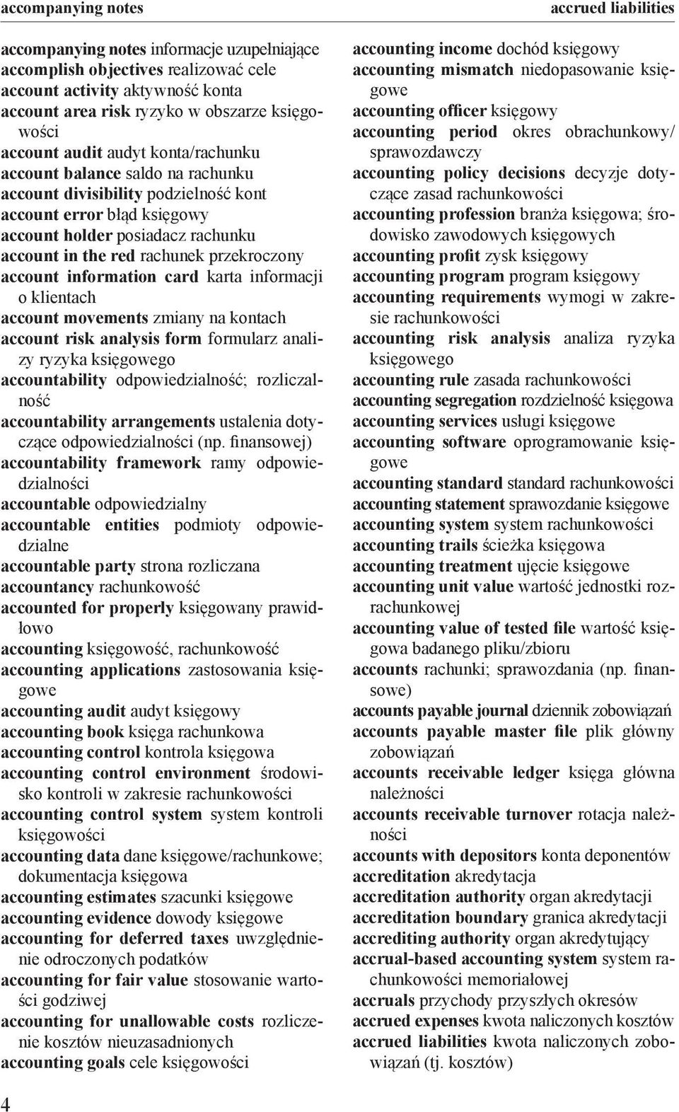 account information card karta informacji o klientach account movements zmiany na kontach account risk analysis form formularz analizy ryzyka księgowego accountability odpowiedzialność; rozliczalność