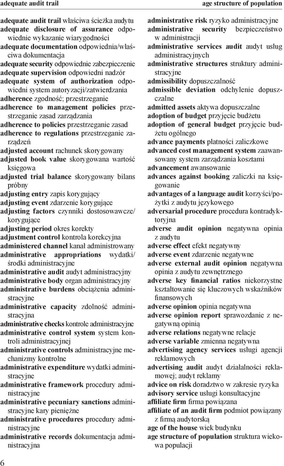 adherence to management policies przestrzeganie zasad zarządzania adherence to policies przestrzeganie zasad adherence to regulations przestrzeganie zarządzeń adjusted account rachunek skorygowany