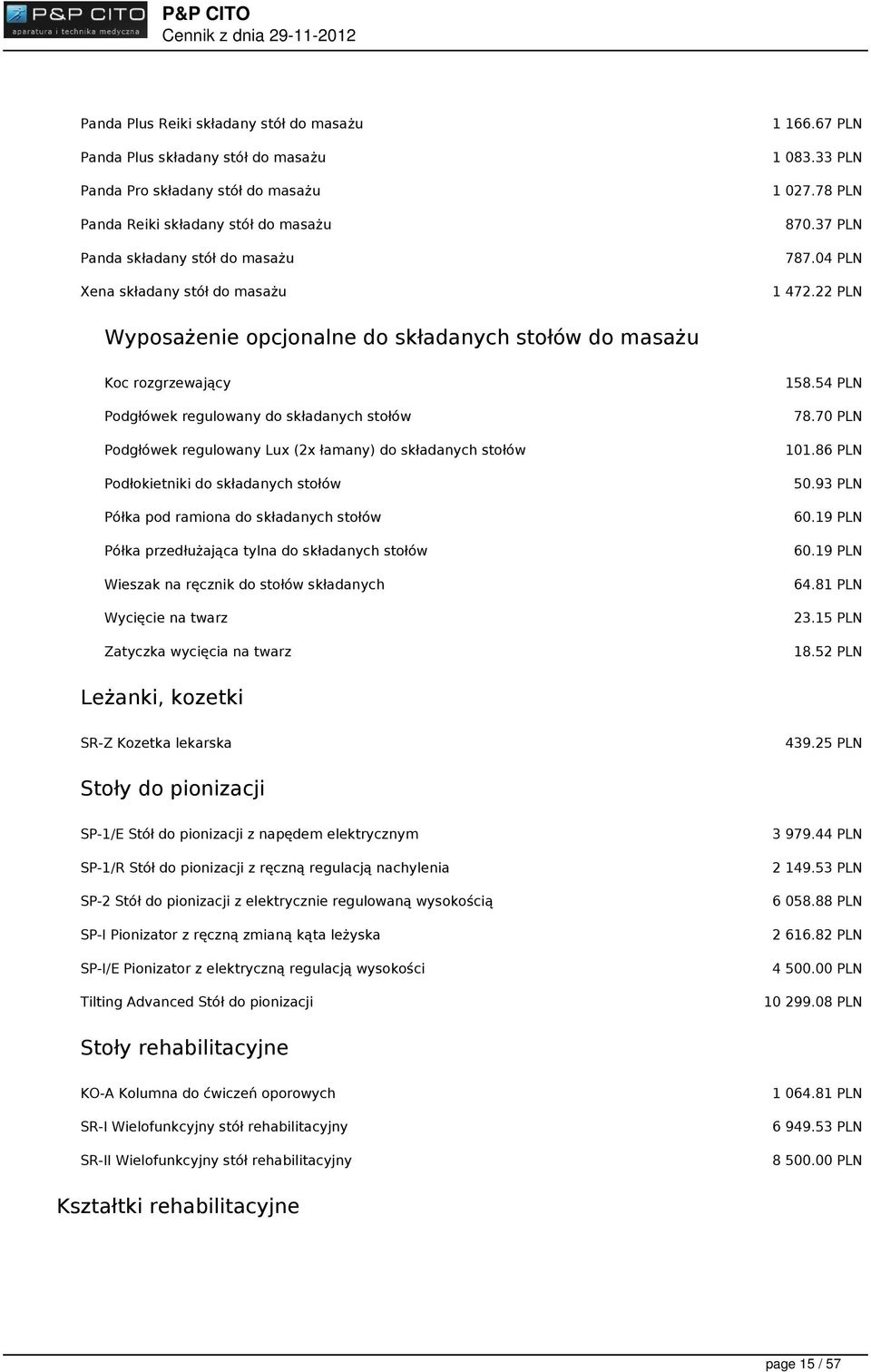 22 PLN Wyposażenie opcjonalne do składanych stołów do masażu Koc rozgrzewający Podgłówek regulowany do składanych stołów Podgłówek regulowany Lux (2x łamany) do składanych stołów Podłokietniki do