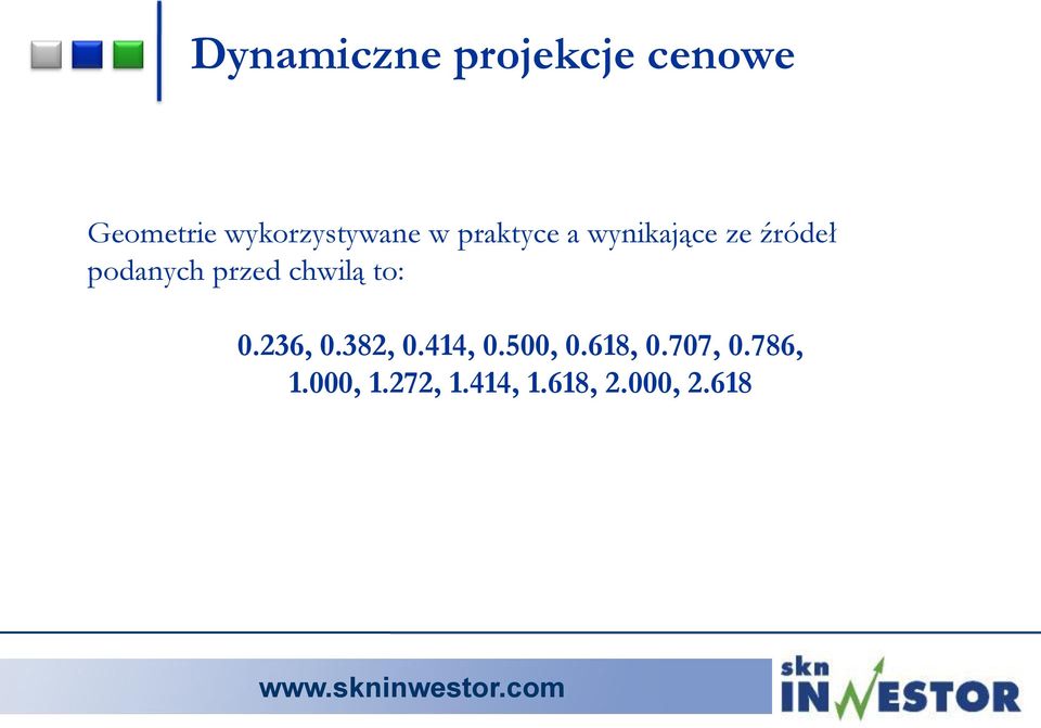 podanych przed chwilą to: 0.236, 0.382, 0.414, 0.