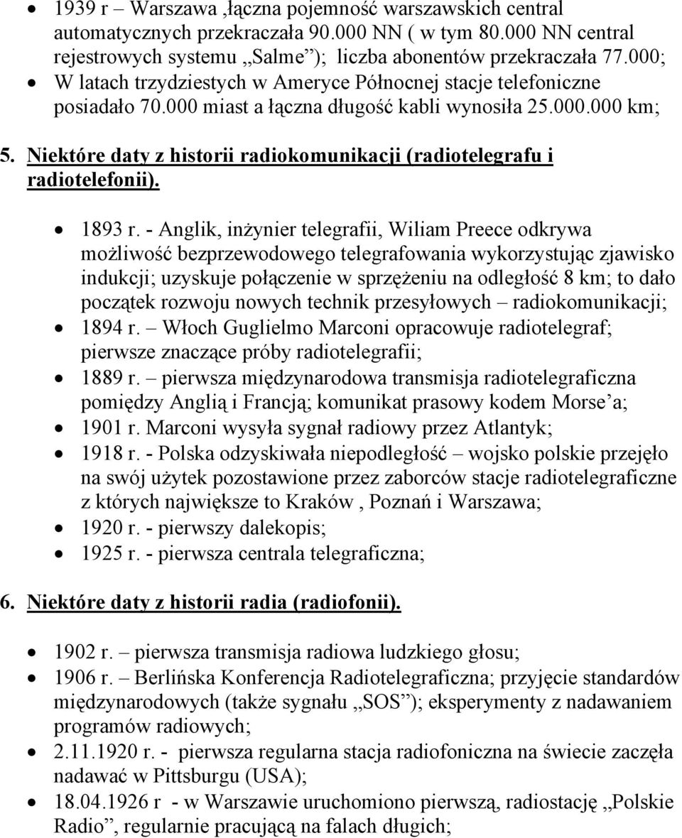 Niektóre daty z historii radiokomunikacji (radiotelegrafu i radiotelefonii). 1893 r.