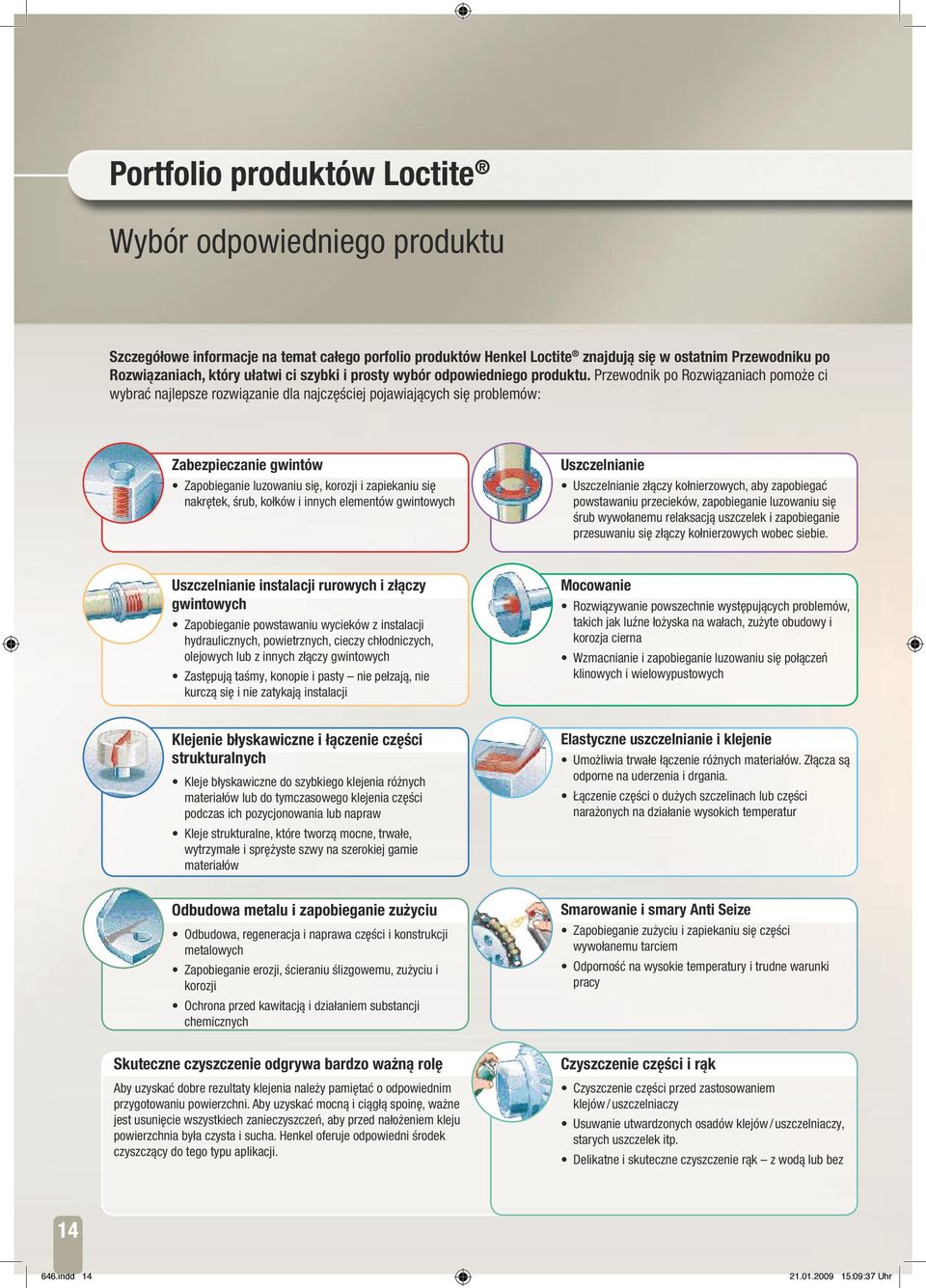 Przewodnik po Rozwiązaniach pomoże ci wybrać najlepsze rozwiązanie dla najczęściej pojawiających się problemów: Zabezpieczanie gwintów Zapobieganie luzowaniu się, korozji i zapiekaniu się nakrętek,