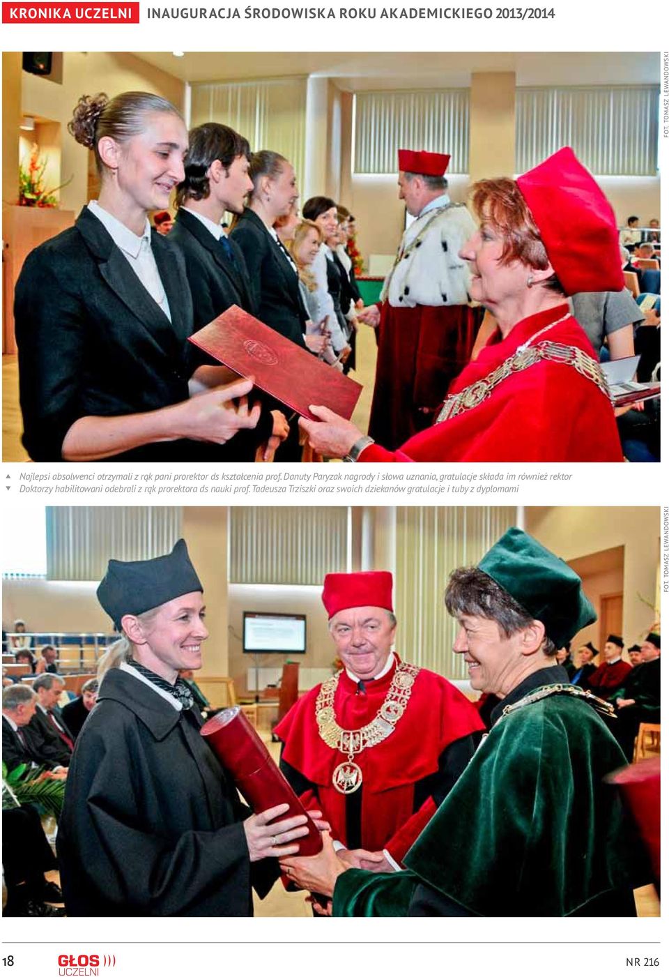 Danuty Paryzak nagrody i słowa uznania, gratulacje składa im również rektor Doktorzy habilitowani
