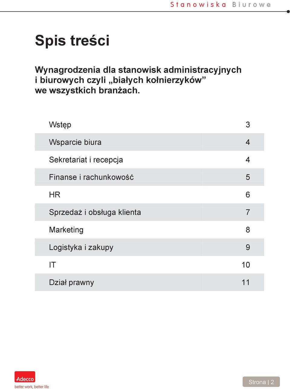 Wstęp 3 Wsparcie biura 4 Sekretariat i recepcja 4 Finanse i rachunkowość