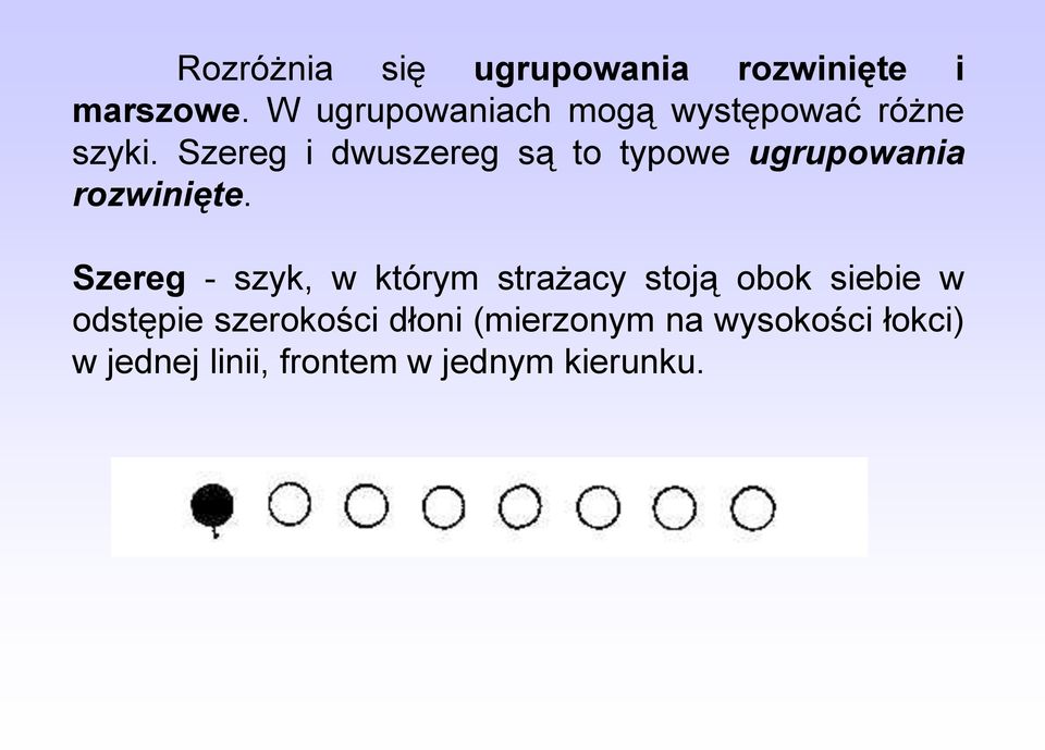 Szereg i dwuszereg są to typowe ugrupowania rozwinięte.