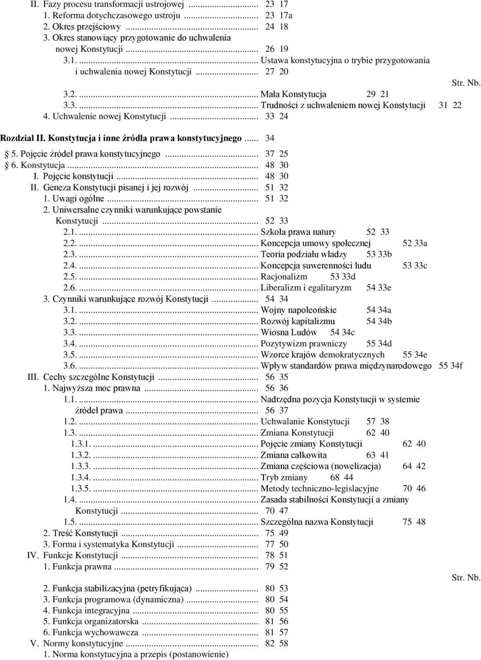 Uchwalenie nowej Konstytucji... 33 24 Rozdział II. Konstytucja i inne źródła prawa konstytucyjnego... 34 Str. Nb. 5. Pojęcie źródeł prawa konstytucyjnego... 37 25 6. Konstytucja... 48 30 I.