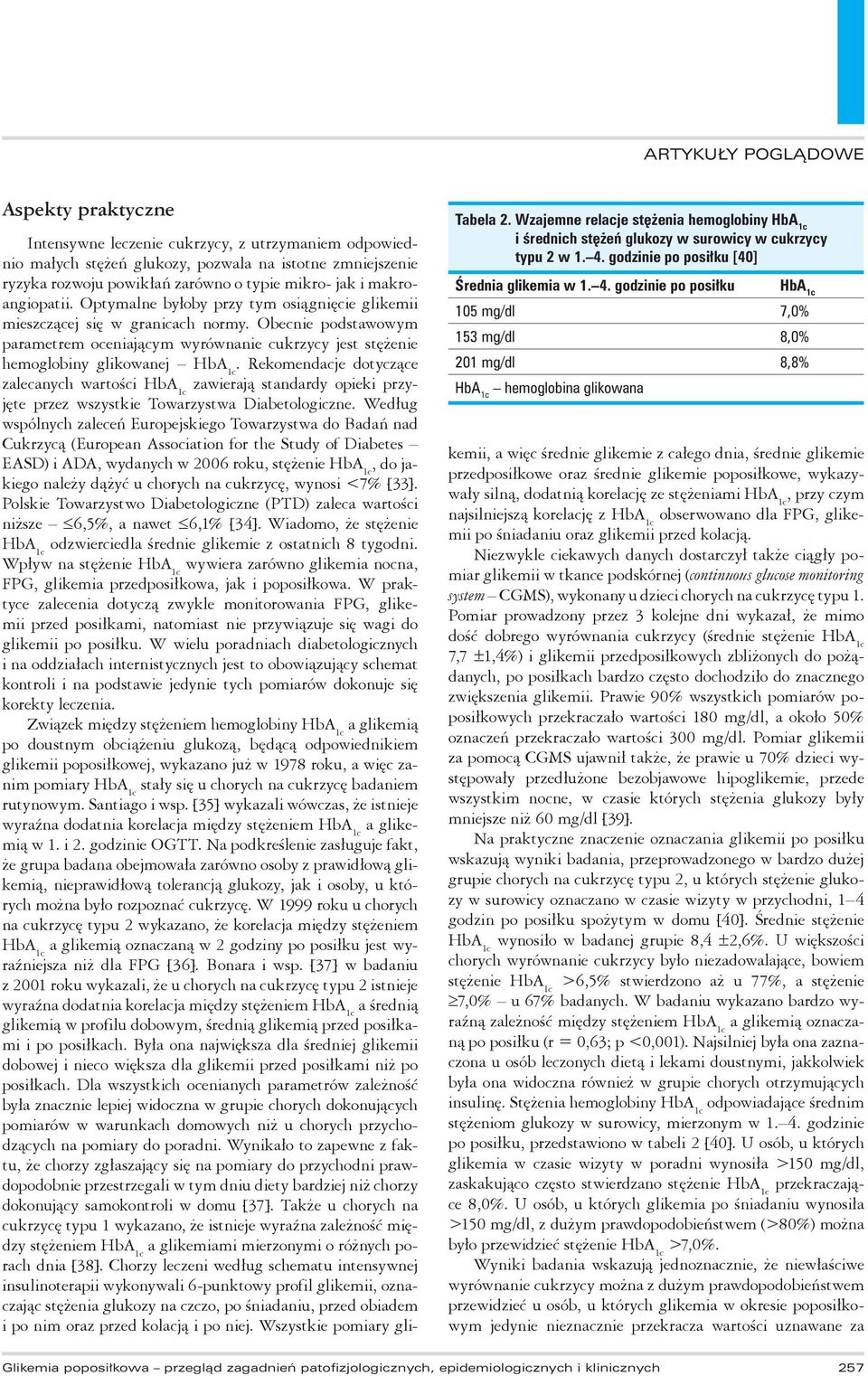 godzinie po posiłku 105 mg/dl 7,0% 153 mg/dl 8,0% 201 mg/dl 8,8% hemoglobina glikowana Intensywne leczenie cukrzycy, z utrzymaniem odpowiednio małych stężeń glukozy, pozwala na istotne zmniejszenie