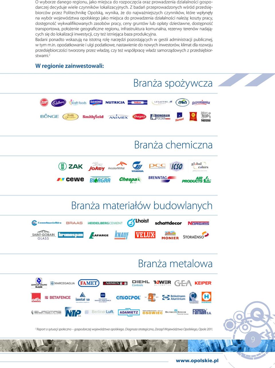 działalności należą: koszty pracy, dostępność wykwalifikowanych zasobów pracy, ceny gruntów lub opłaty dzierżawne, dostępność transportowa, położenie geograficzne regionu, infrastruktura komunalna,