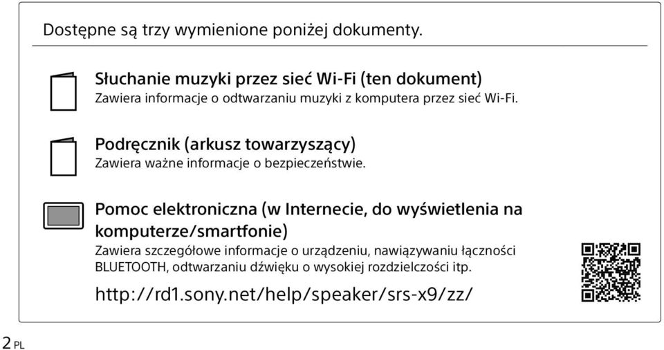 Podręcznik (arkusz towarzyszący) Zawiera ważne informacje o bezpieczeństwie.