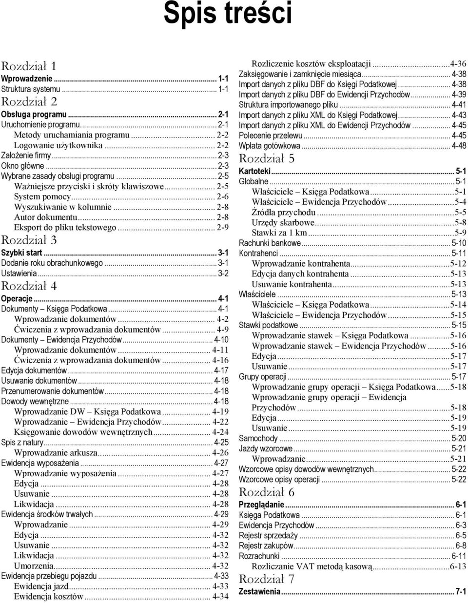 .. 2-8 Autor dokumentu... 2-8 Eksport do pliku tekstowego... 2-9 Rozdział 3 Szybki start... 3-1 Dodanie roku obrachunkowego... 3-1 Ustawienia... 3-2 Rozdział 4 Operacje.