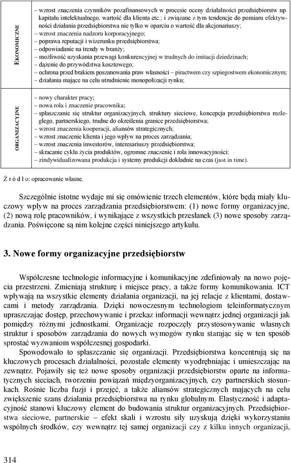 przedsiębiorstwa; odpowiadanie na trendy w branży; możliwość uzyskania przewagi konkurencyjnej w trudnych do imitacji dziedzinach; dążenie do przywództwa kosztowego; ochrona przed brakiem