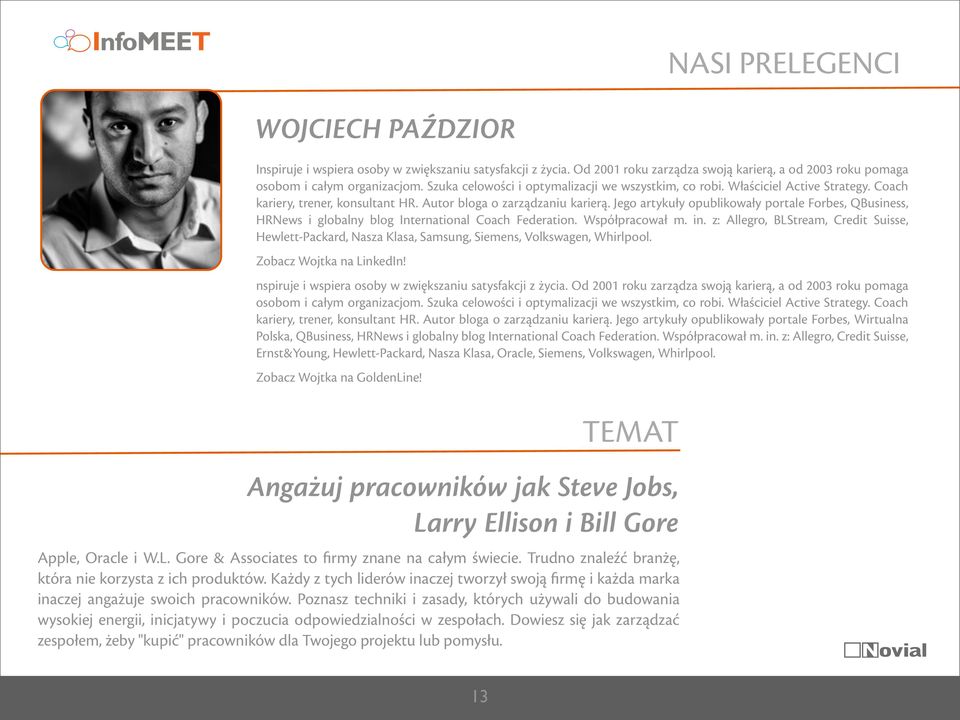 Jego artykuły opublikowały portale Forbes, QBusiness, HRNews i globalny blog International Coach Federation. Współpracował m. in.