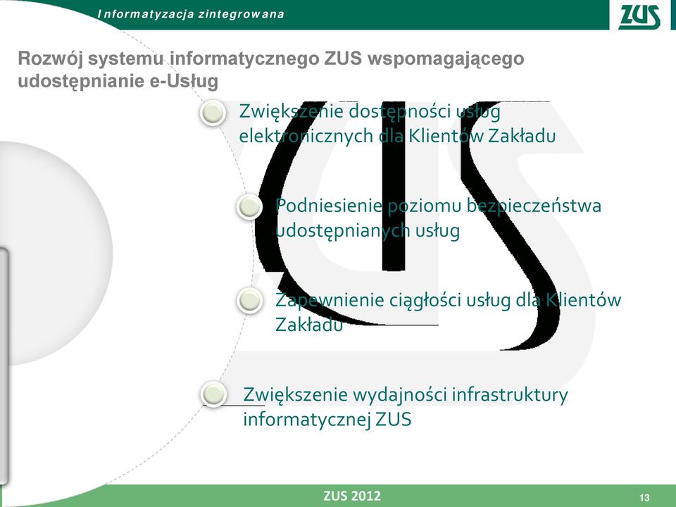 Podniesienie poziomu bezpieczeństwa udostępnianych usług Zapewnienie