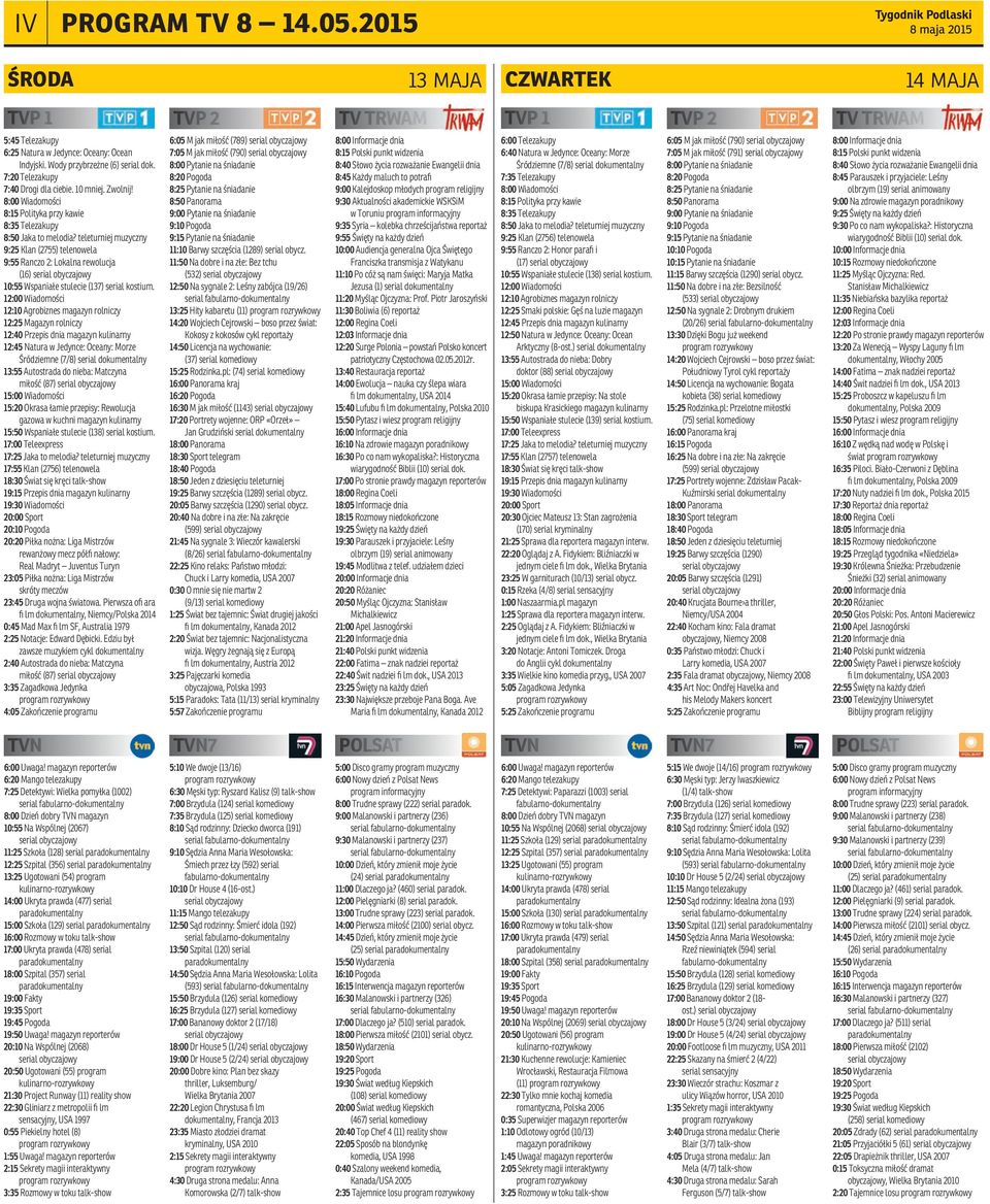 teleturniej muzyczny 9:25 Klan (2755) telenowela 9:55 Ranczo 2: Lokalna rewolucja (16) 10:55 Wspaniałe stulecie (137) serial kostium.