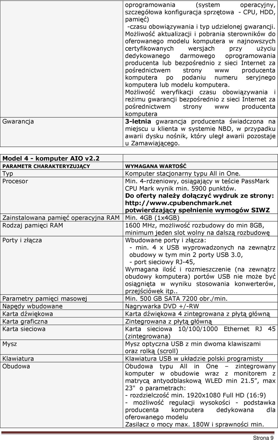 sieci Internet za pośrednictwem strony www producenta komputera po podaniu numeru seryjnego komputera lub modelu komputera.