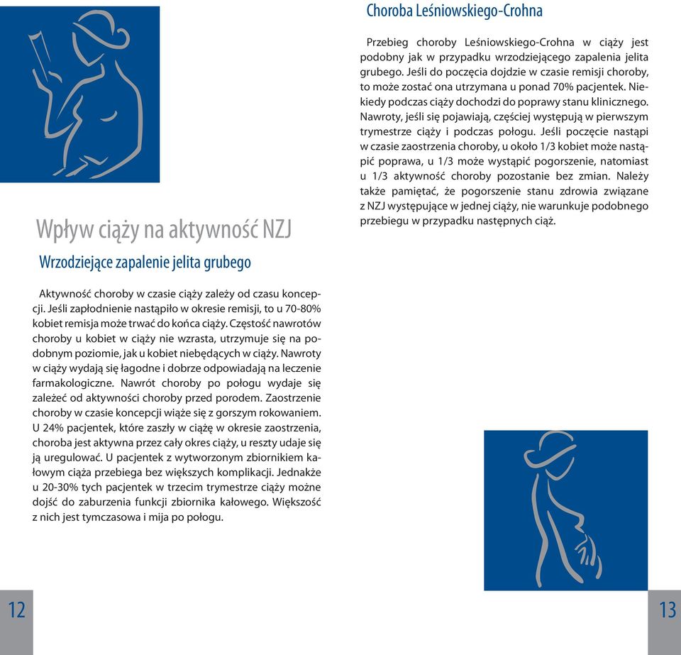 Nawroty, jeśli się pojawiają, częściej występują w pierwszym trymestrze ciąży i podczas połogu.