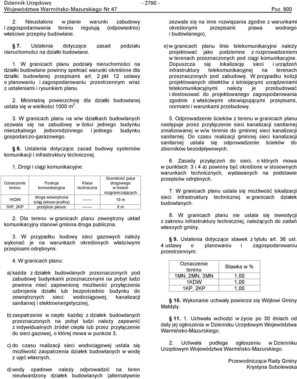 W granicach planu podziały nieruchomości na działki budowlane powinny spełniać warunki określone dla działki budowlanej przepisami art.