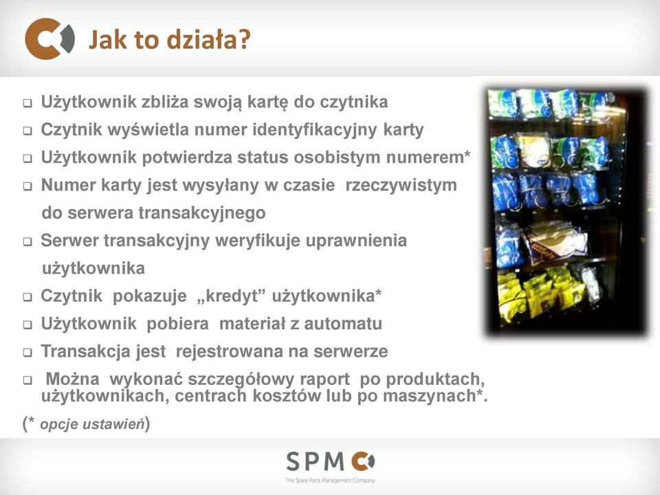 numerem* Numer karty jest wysyłany w czasie rzeczywistym do serwera transakcyjnego Serwer transakcyjny weryfikuje uprawnienia