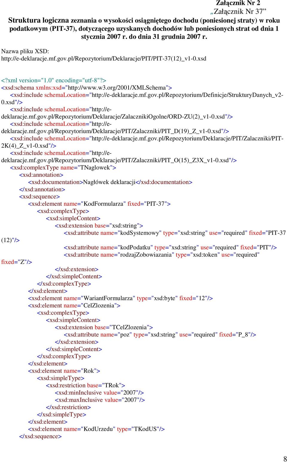 > <xsd:schema xmlns:xsd="http://www.w3.org/2001/xmlschema"> <xsd:include schemalocation="http://e-deklaracje.mf.gov.pl/repozytorium/definicje/strukturydanych_v2-0.