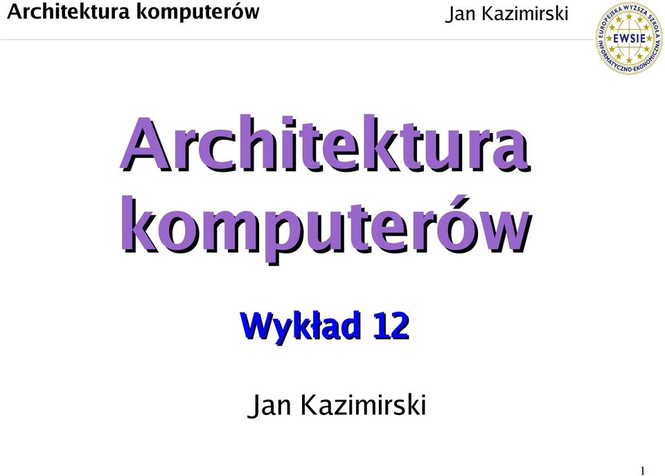 Wykład 12