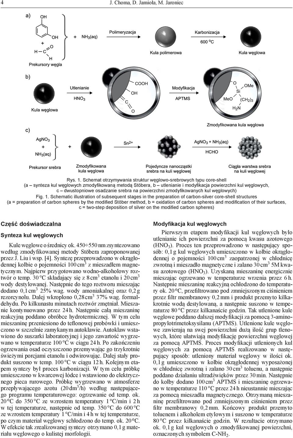 osadzanie srebra na powierzchni zmodyfi kowanych kul węglowych) Fig. 1.