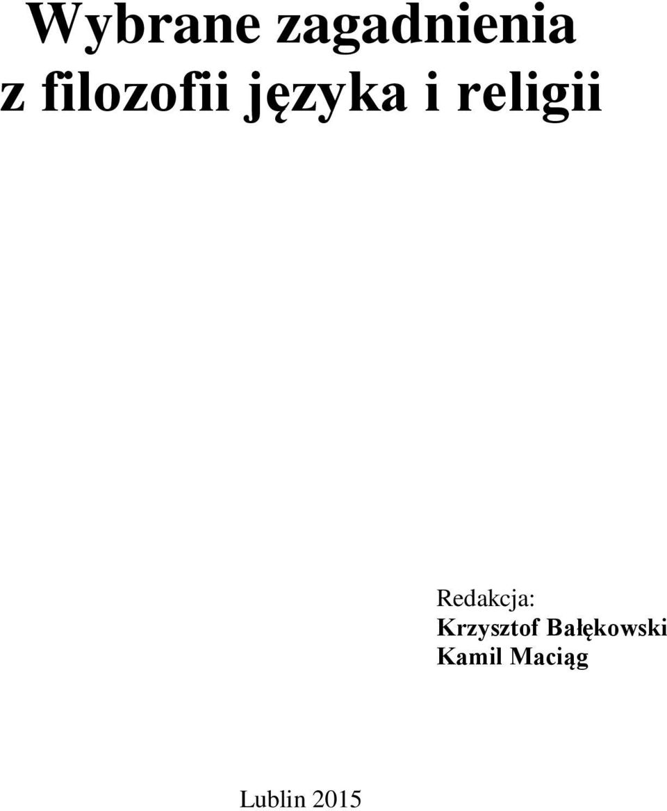 religii Redakcja: