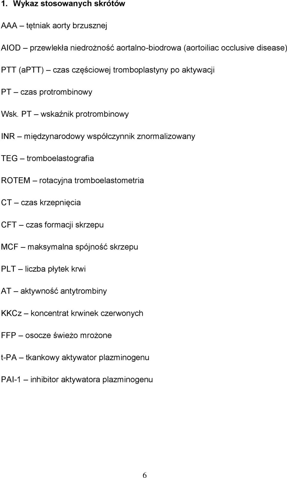 PT wskaźnik protrombinowy INR międzynarodowy współczynnik znormalizowany TEG tromboelastografia ROTEM rotacyjna tromboelastometria CT czas krzepnięcia