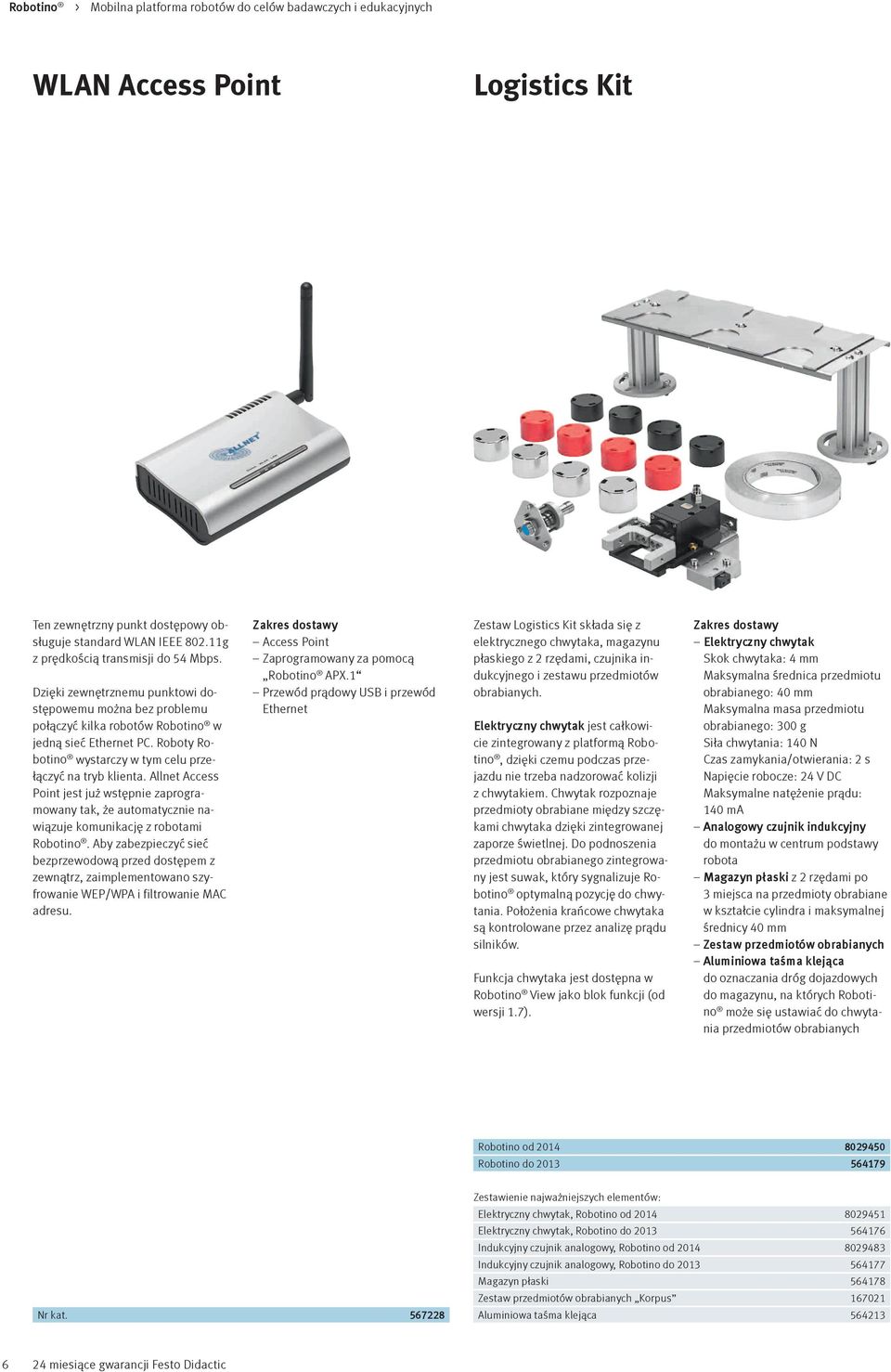 Allnet Access Point jest już wstępnie zaprogramowany tak, że automatycznie nawiązuje komunikację z robotami Robotino.