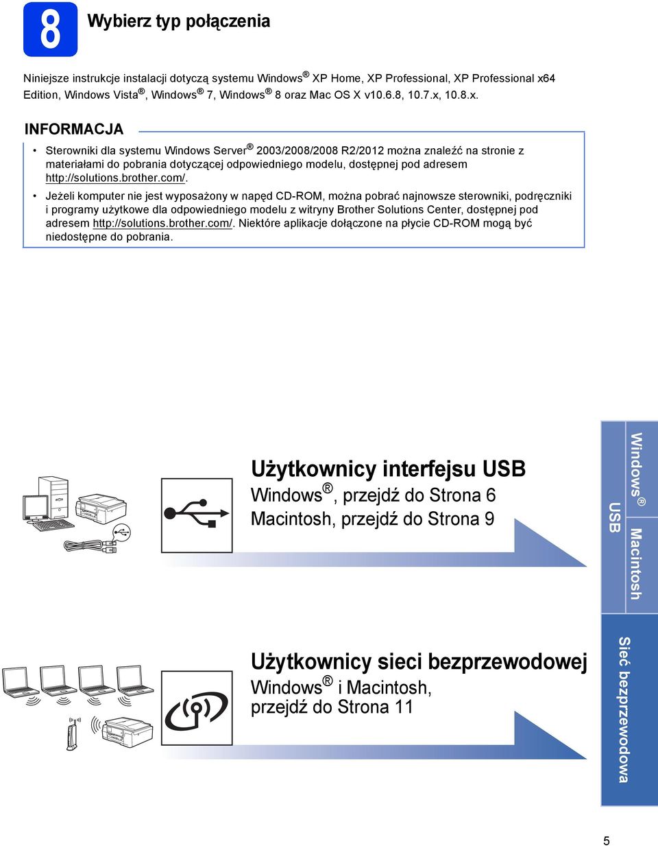 10.8.x. Sterowniki l systemu Winows Server 2003/2008/2008 R2/2012 możn znleźć n stronie z mteriłmi o porni otyząej opowieniego moelu, ostępnej po resem http://solutions.rother.om/.