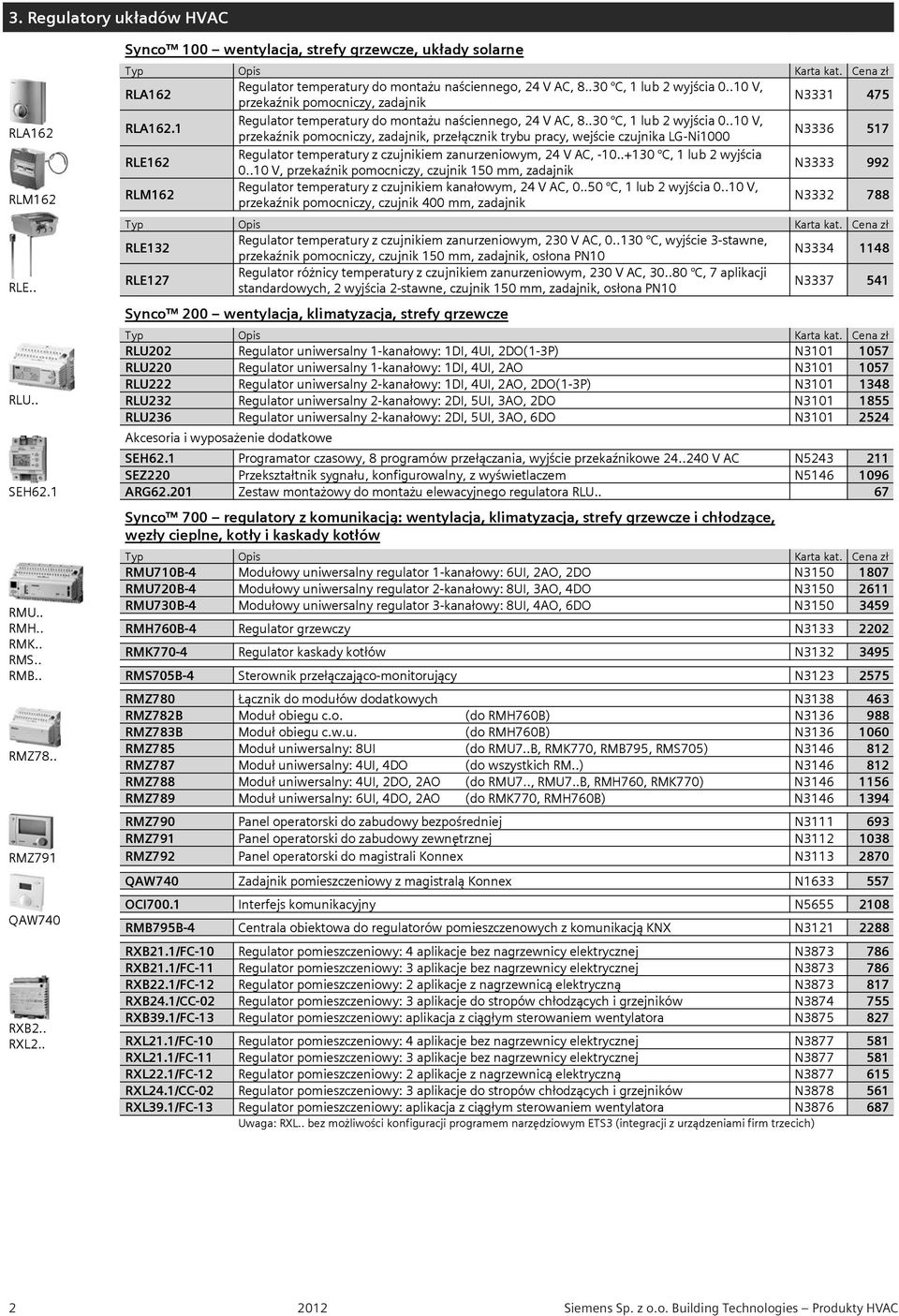 . 0 V, przeka nik pomocniczy, zadajnik, prze cznik trybu pracy, wej cie czujnika LG-Ni 000 N3336 517 RLE162 Regulator temperatury z czujnikiem zanurzeniowym, 24 V AC, - 0..+ 30 C, lub 2 wyj cia 0.