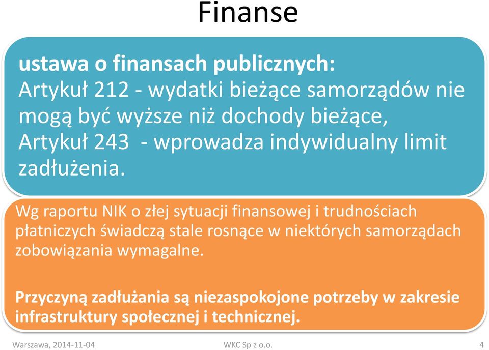 Wg raportu NIK o złej sytuacji finansowej i trudnościach płatniczych świadczą stale rosnące w niektórych