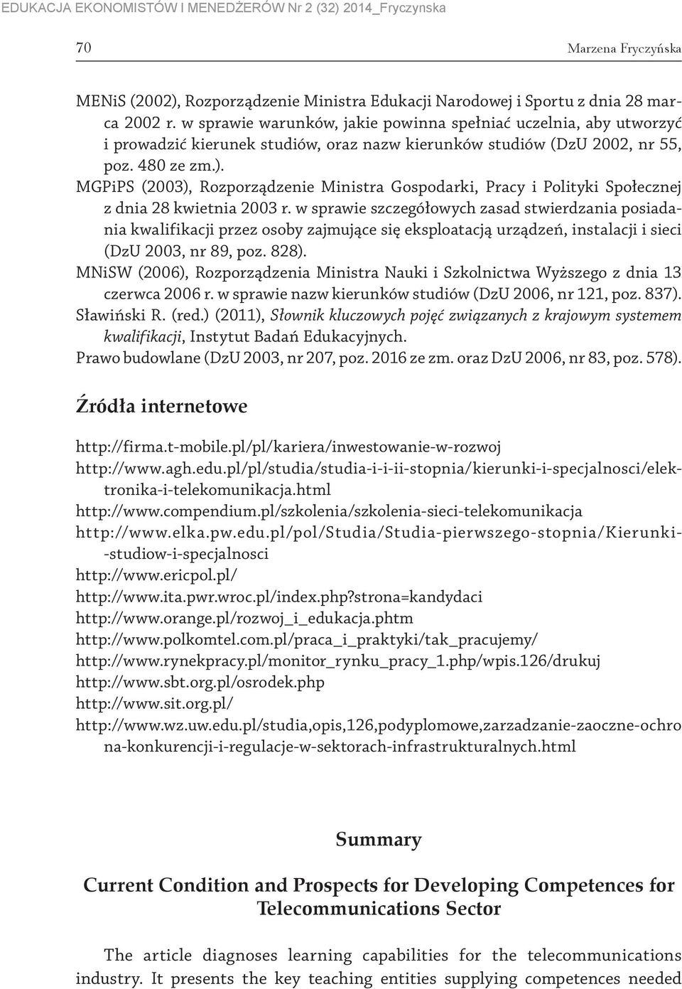 MGPiPS (2003), Rozporządzenie Ministra Gospodarki, Pracy i Polityki Społecznej z dnia 28 kwietnia 2003 r.