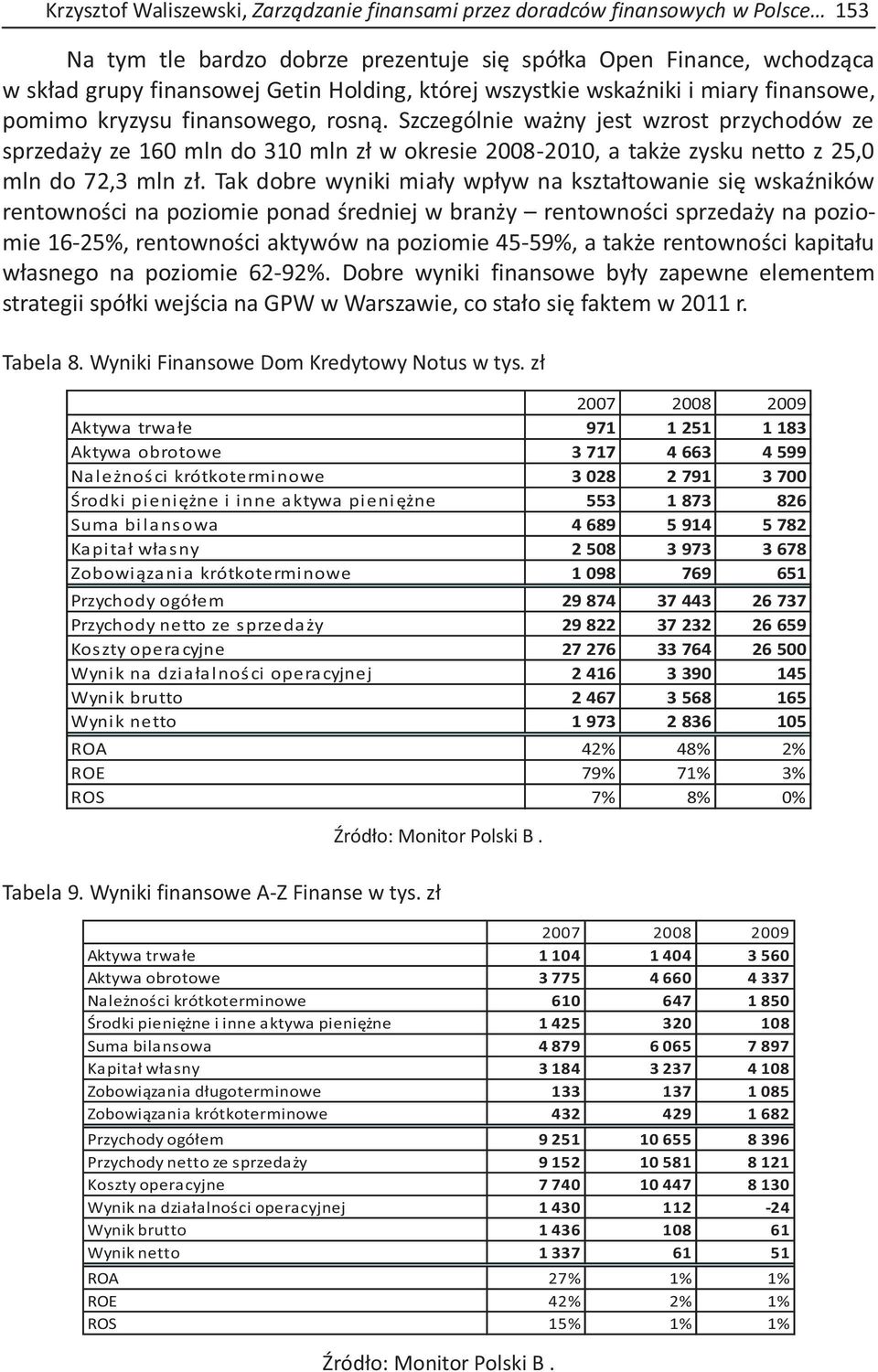 Szczególnie ważny jest wzrost przychodów ze sprzedaży ze 160 mln do 310 mln zł w okresie 2008-2010, a także zysku netto z 25,0 mln do 72,3 mln zł.