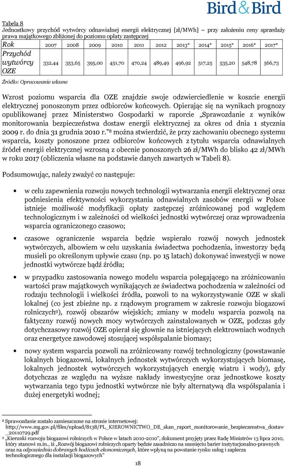 znajdzie swoje odzwierciedlenie w koszcie energii elektrycznej ponoszonym przez odbiorców końcowych.