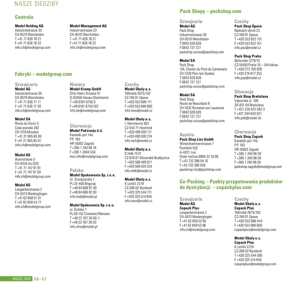 com Model SA Route du Devin 3 Case postale 262 CH-1510 Moudon T +41 21 905 85 00 F +41 21 905 85 01 info.ch@modelgroup.