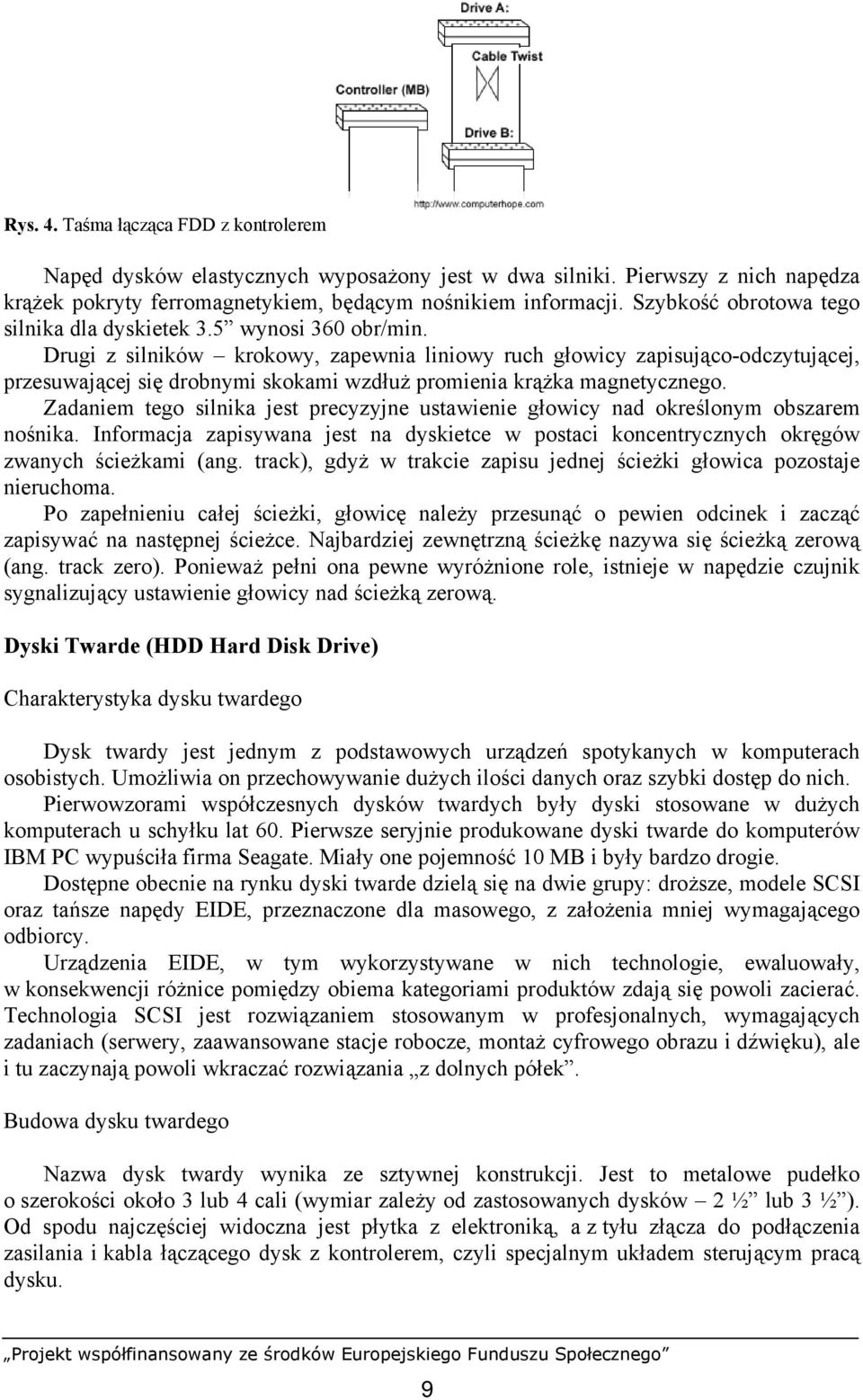 Drugi z silników krokowy, zapewnia liniowy ruch głowicy zapisująco-odczytującej, przesuwającej się drobnymi skokami wzdłuż promienia krążka magnetycznego.