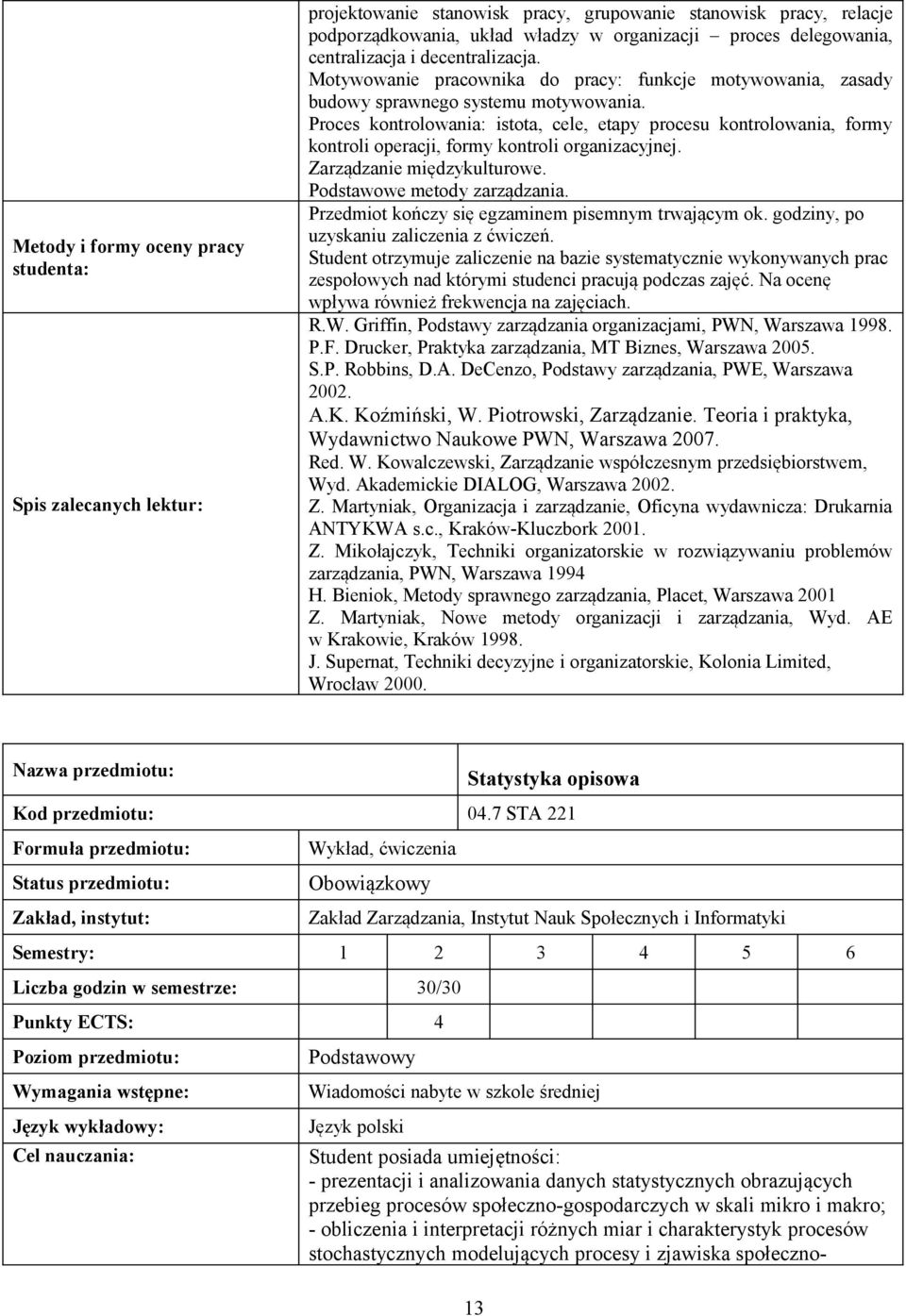 Proces kontrolowania: istota, cele, etapy procesu kontrolowania, formy kontroli operacji, formy kontroli organizacyjnej. Zarządzanie międzykulturowe. Podstawowe metody zarządzania.