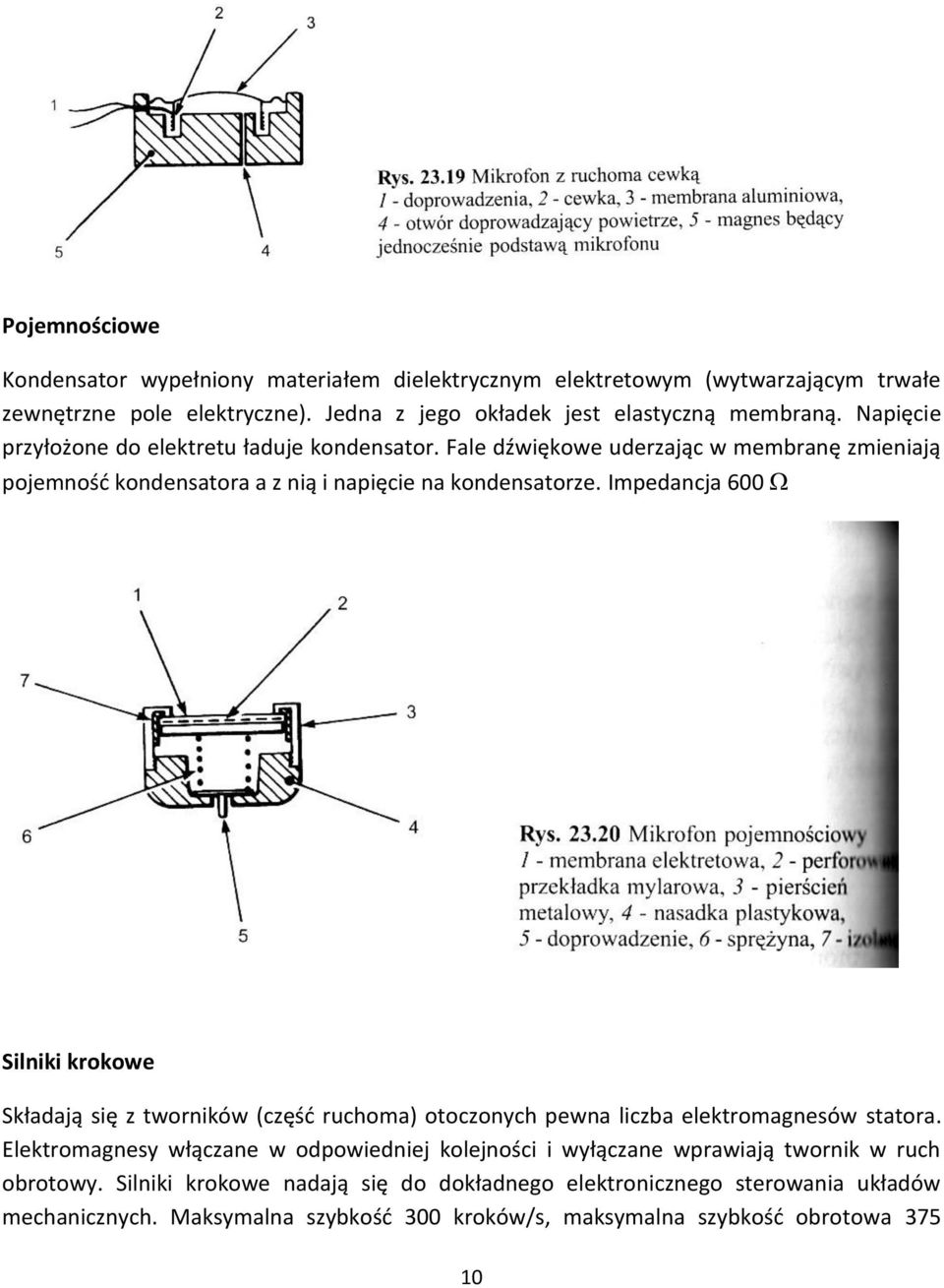 Impedancja 600 Silniki krokowe Składają się z tworników (część ruchoma) otoczonych pewna liczba elektromagnesów statora.