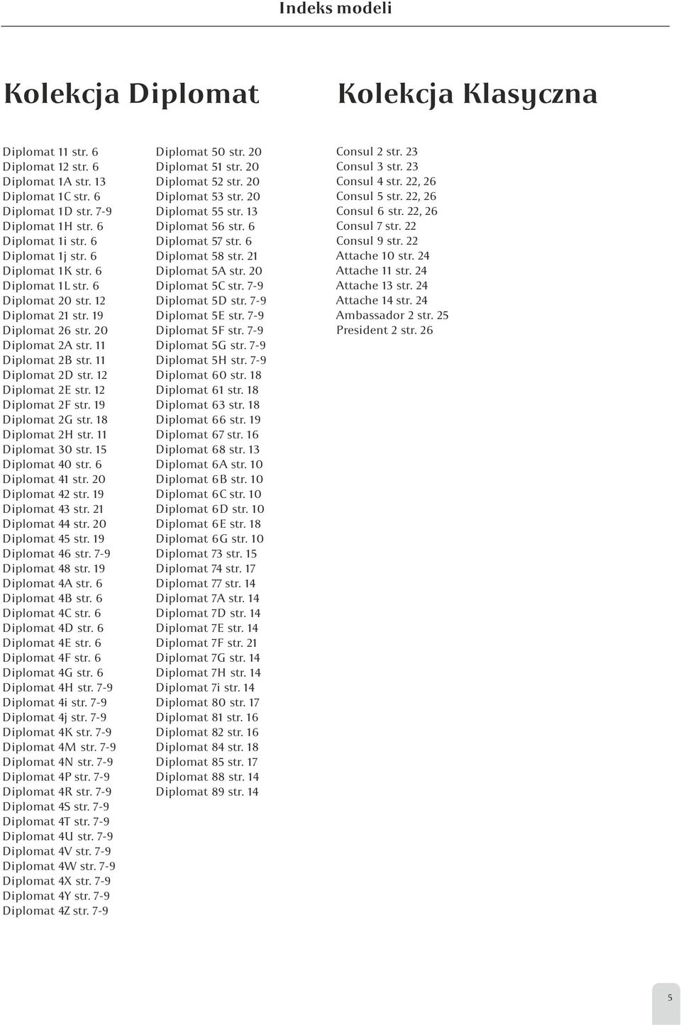 12 Diplomat 2F str. 19 Diplomat 2G str. 18 Diplomat 2H str. 11 Diplomat 30 str. 15 Diplomat 40 str. 6 Diplomat 41 str. 20 Diplomat 42 str. 19 Diplomat 43 str. 21 Diplomat 44 str. 20 Diplomat 45 str.