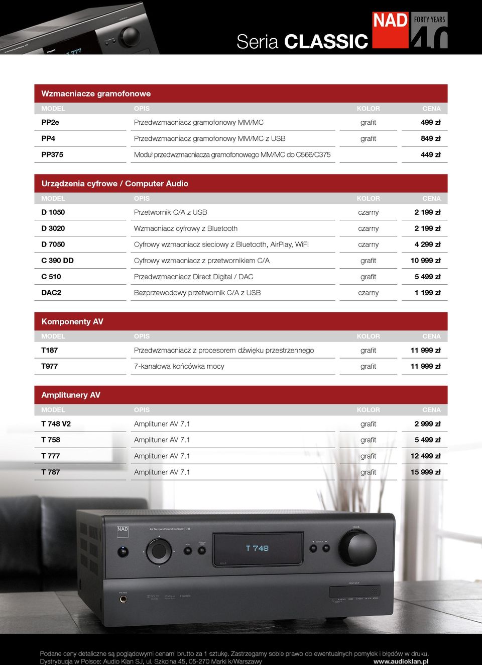 WiFi czarny 4 299 zł C 390 DD Cyfrowy wzmacniacz z przetwornikiem C/A grafit 10 999 zł C 510 Przedwzmacniacz Direct Digital / DAC grafit 5 499 zł DAC2 Bezprzewodowy przetwornik C/A z USB czarny 1 199