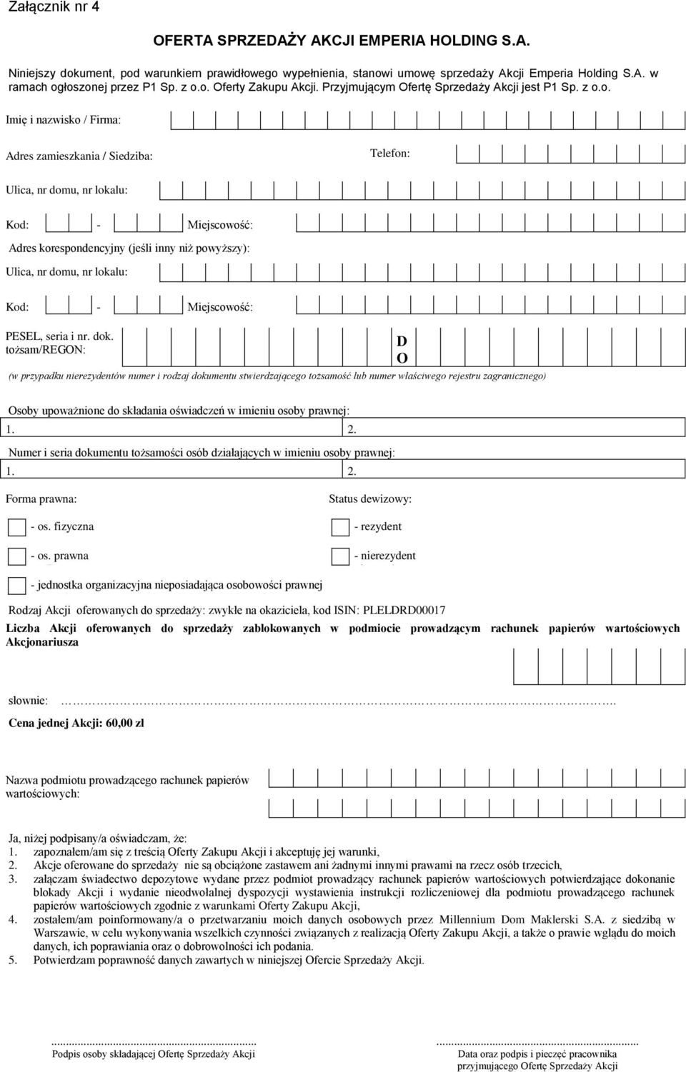 Adres korespondencyjny (jeśli inny niż powyższy): Ulica, nr domu, nr lokalu: Kod: - Miejscowość: PESEL, seria i nr. dok.