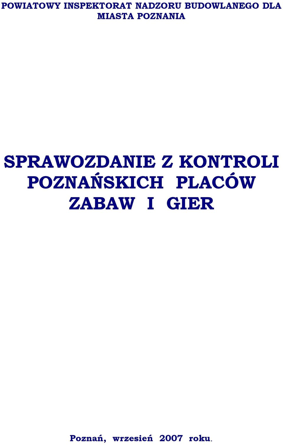 SPRAWOZDANIE Z KONTROLI