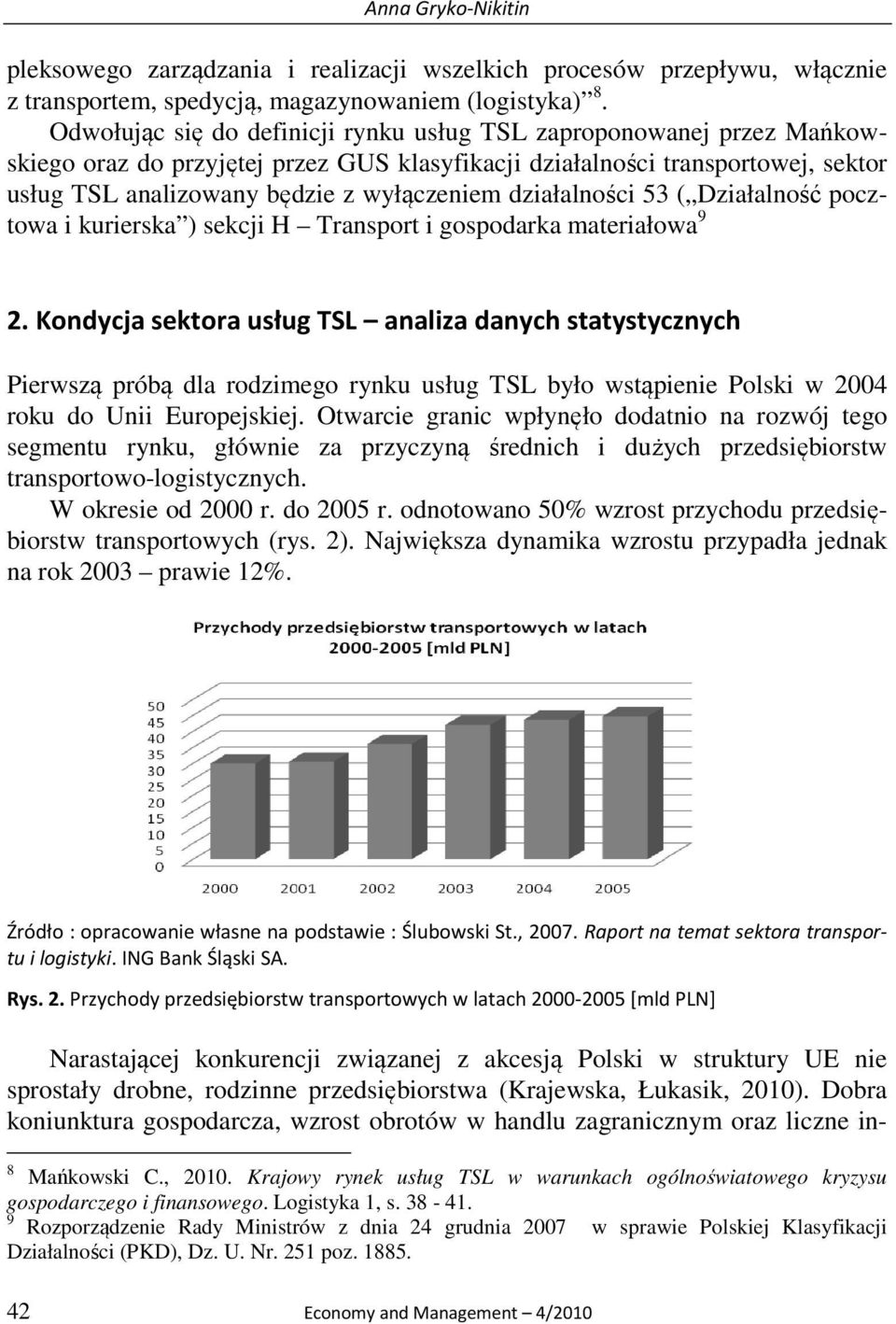 działalności 53 ( Działalność pocztowa i kurierska ) sekcji H Transport i gospodarka materiałowa 9 2.