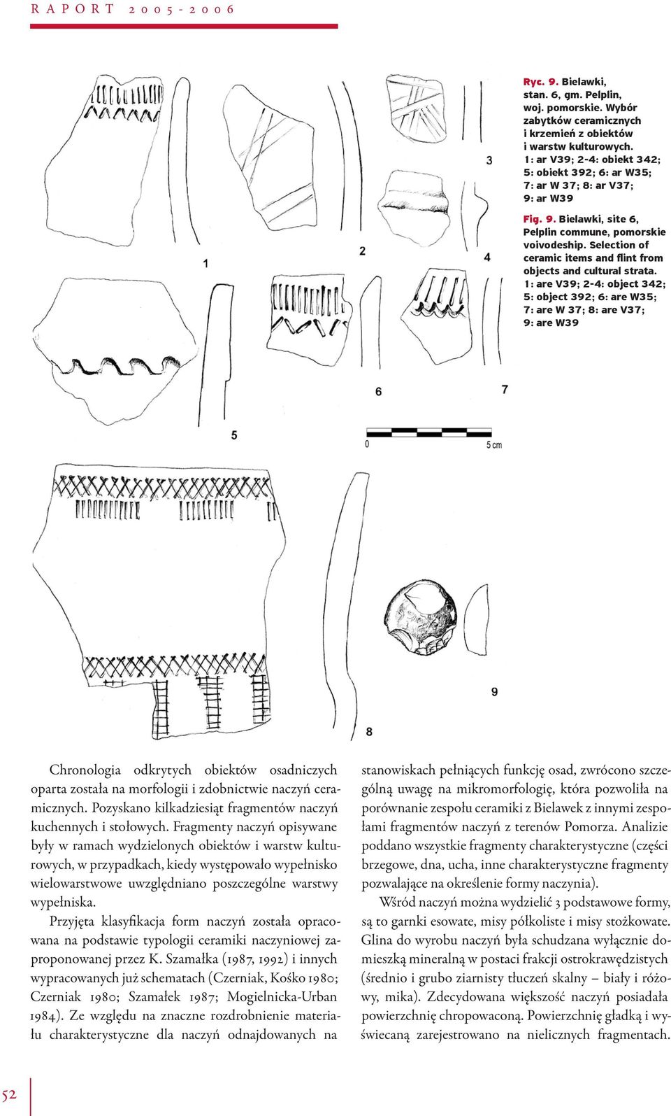 Selection of ceramic items and flint from objects and cultural strata.