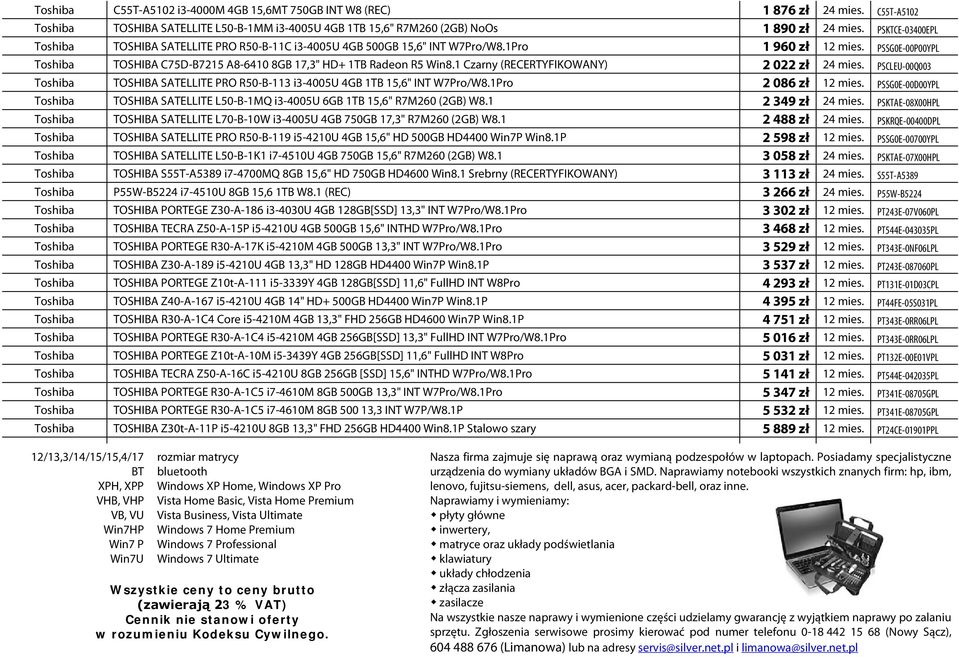 PSSG0E-00P00YPL Toshiba TOSHIBA C75D-B7215 A8-6410 8GB 17,3" HD+ 1TB Radeon R5 Win8.1 Czarny (RECERTYFIKOWANY) 2 022 zł 24 mies.